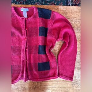 Natural Fibers Vintage Checkered Cardigan